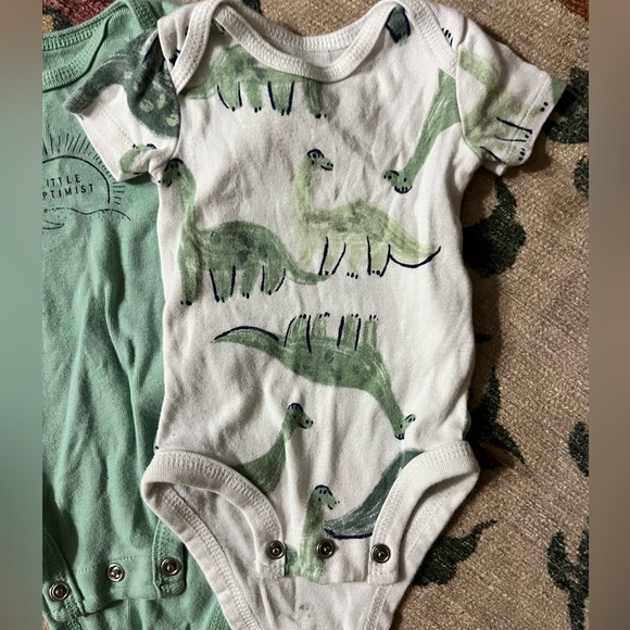 Title optimist and Dino short sleeve carters onesies - Picture 2 of 4